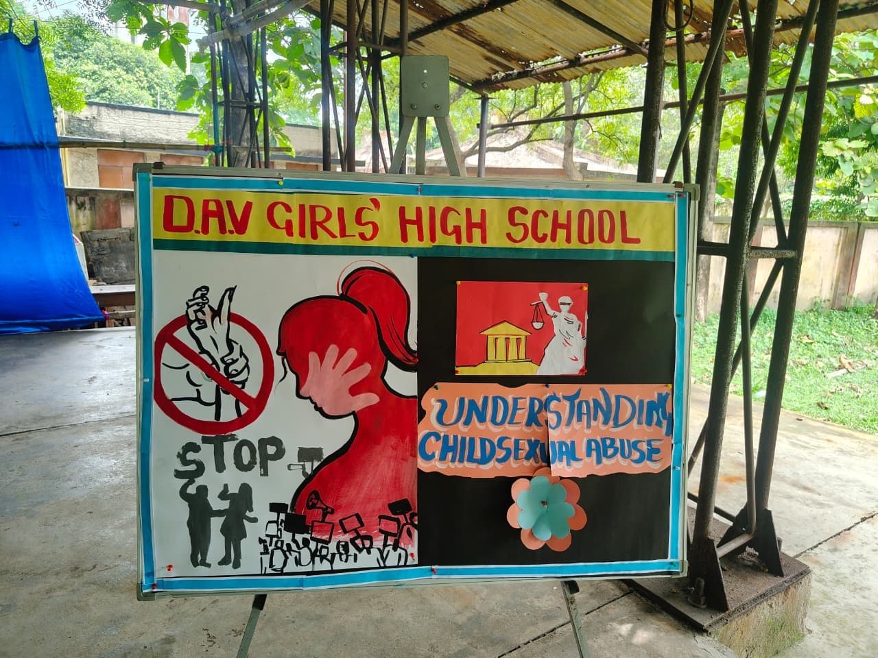 Awareness display on child safety and child rights, D.A.V. Girls' High School, Talcher